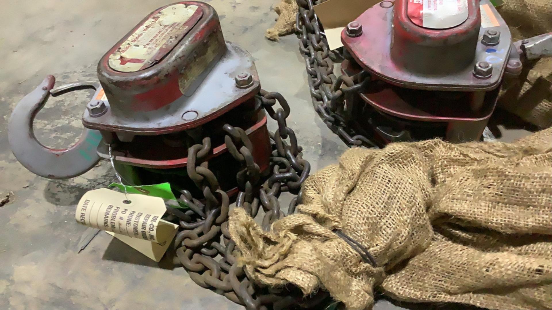 (qty - 2) 1 Ton Chain Hoists-