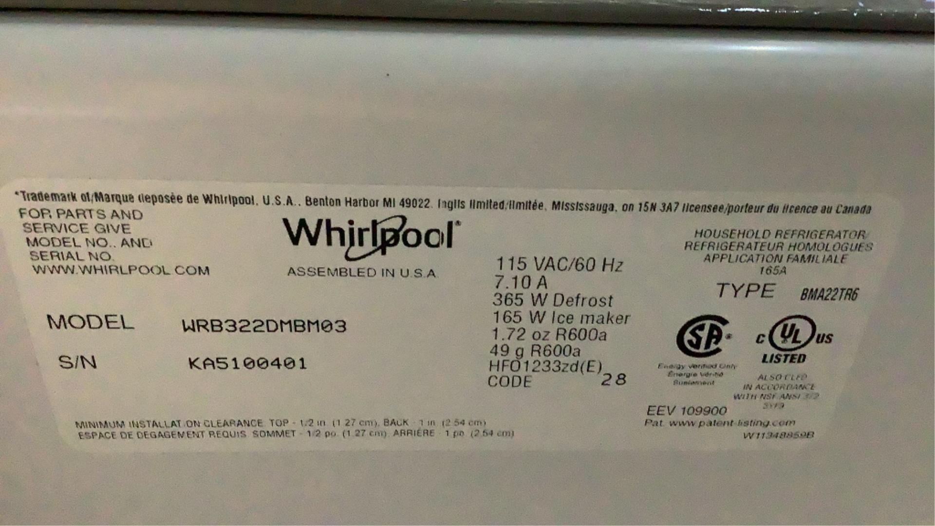 Whirlpool Refrigerator WRB322DMBM03