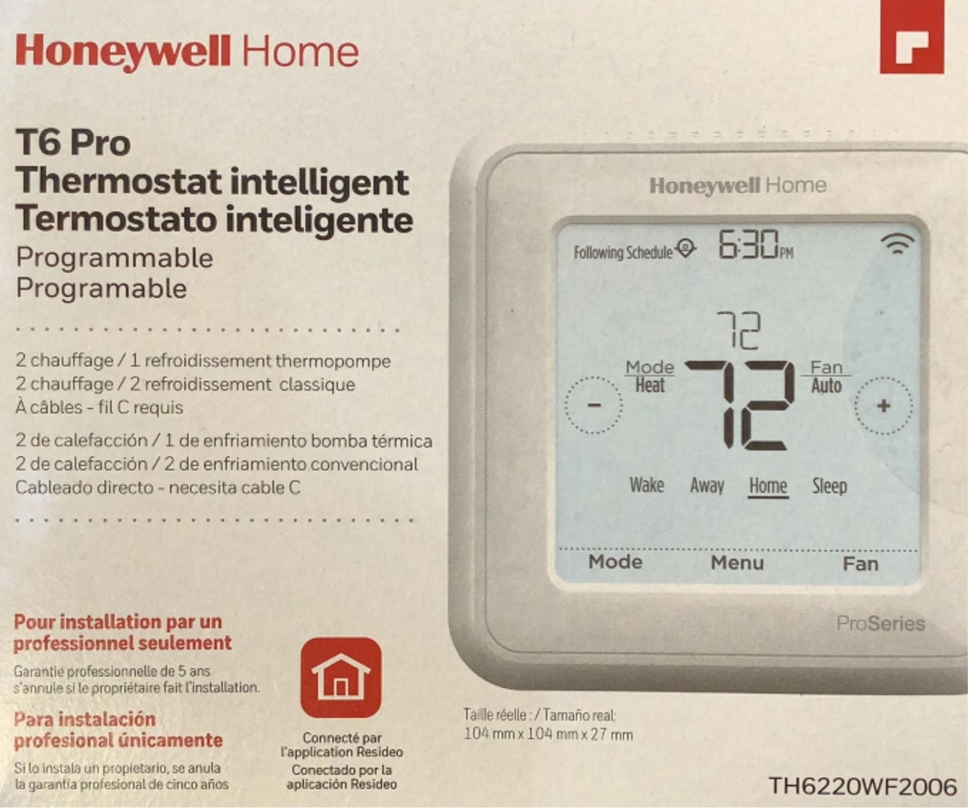 (6) Honeywell Smart Thermostats T6 Pro