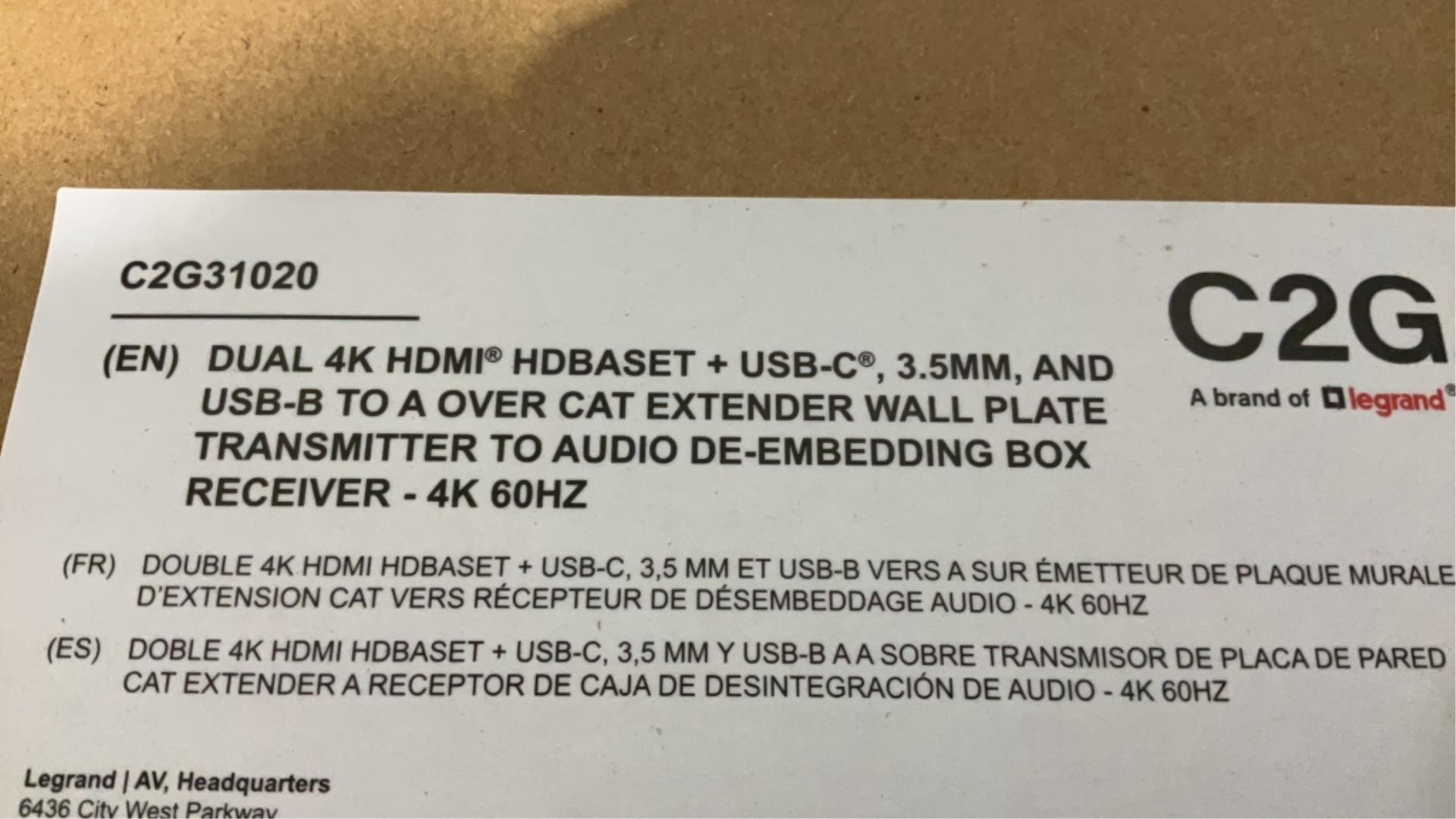 (2) C2G Dual 4K HDMI Wall Plate w/ Receiver C2G310