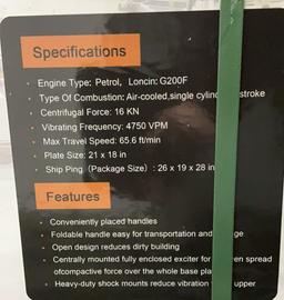 Land Honor Gas Powered Plate Compactor LHR-PC90H