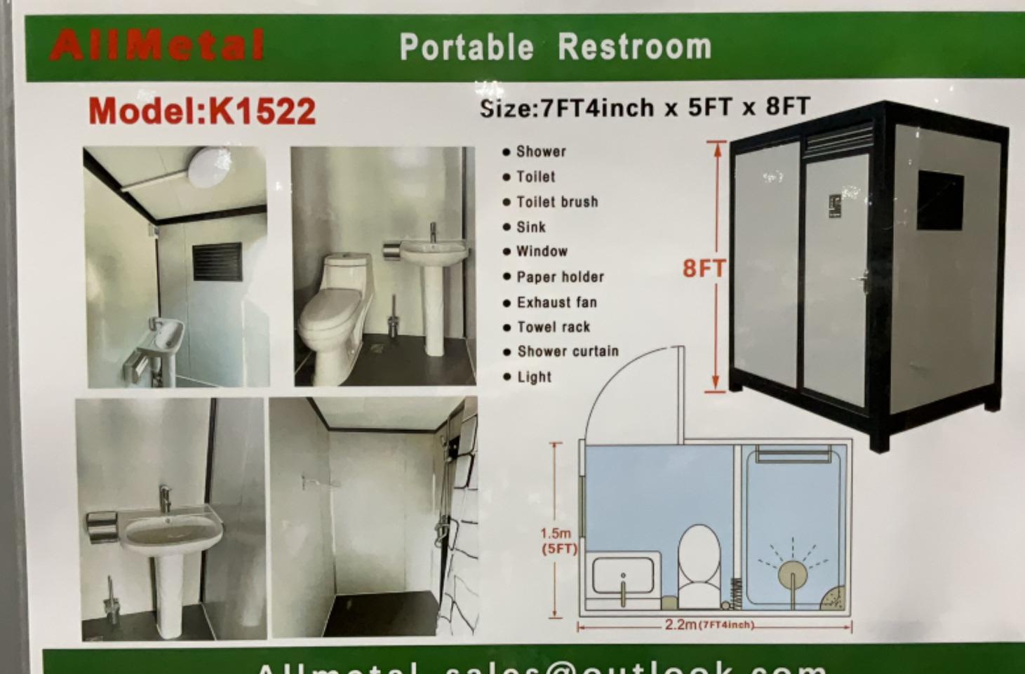 All Metal Portable Restroom K1522
