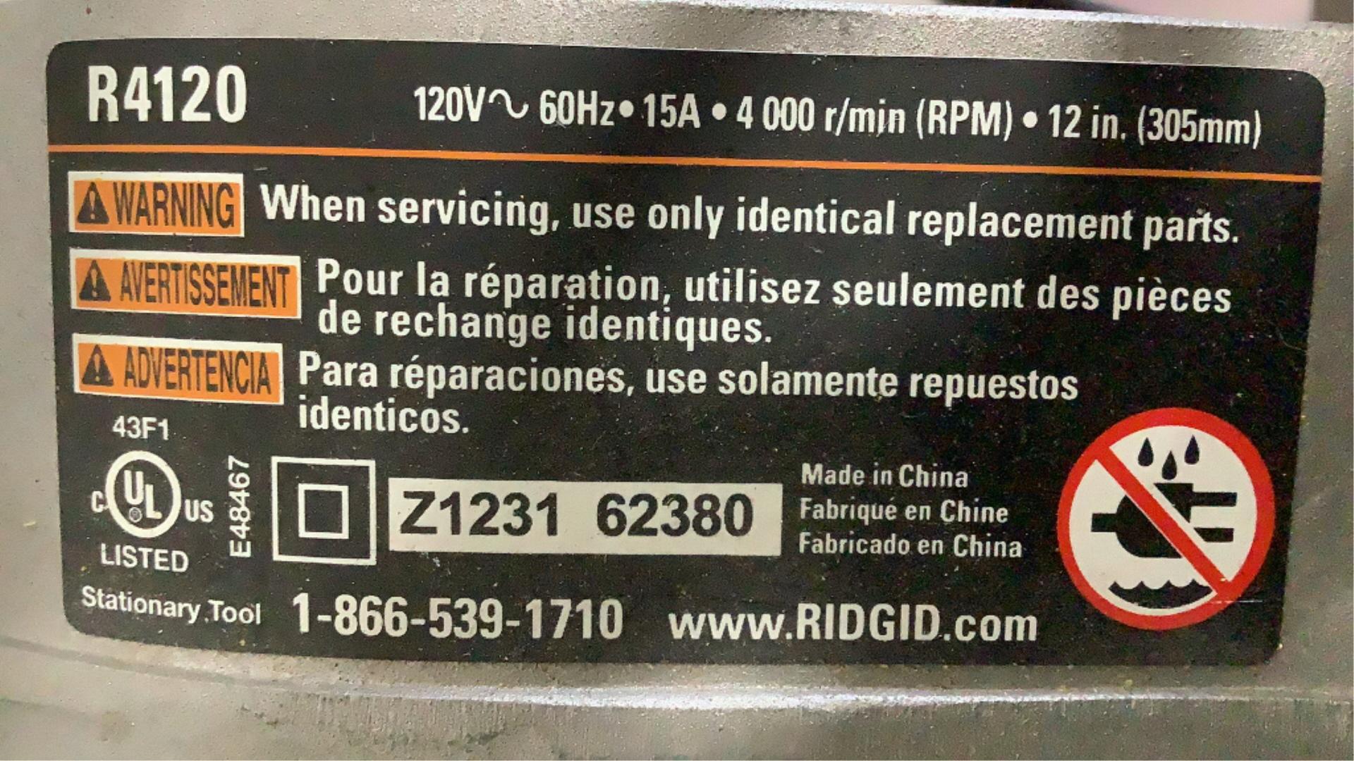 Ridgid 12" Miter Saw With Laser R4120