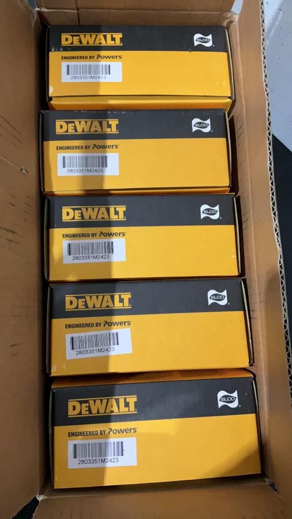 (5) DeWalt 100ct 1/4"x5" Hex Washer Screws