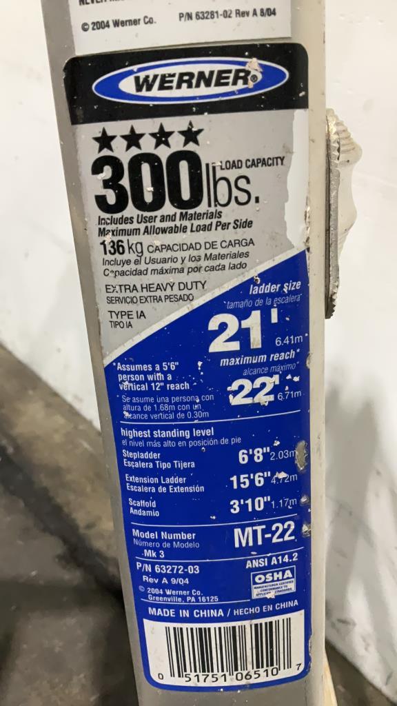 Werner 21' Aluminum Multi-Positional Ladder