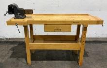 White Gate Wood Working Table w/ 6" Vise