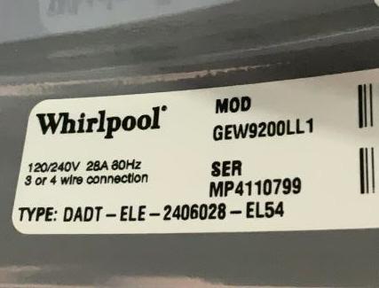 Whirlpool Dryer GEW9200LL1