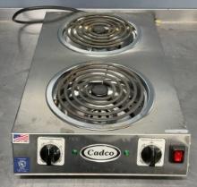 Cadco Double Burner Hot Plate CDR-2TFB