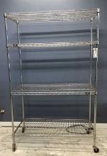 Uline Rolling Metal Wire Shelving Unit OFFSITE