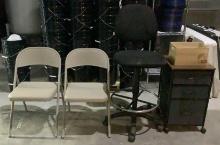 Rolling Stool, Folding Chairs, and More OFFSITE