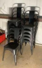 (12) Stackable Metal Chairs OFFSITE