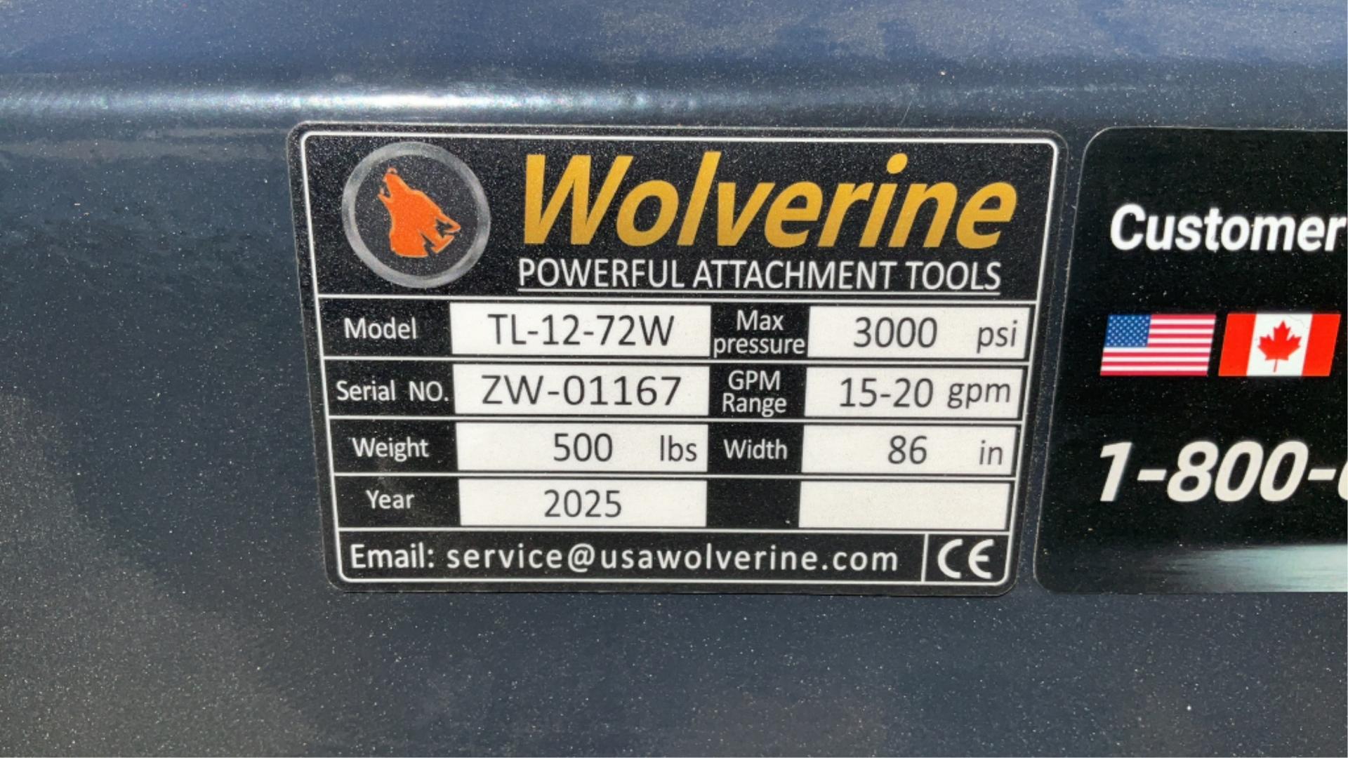 2025 Wolverine 72" Tiller Skid Steer Attachment TL