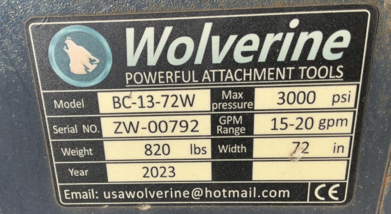 2023 Wolverine 72" Brush Cutter Skid Steer Attachm