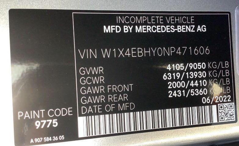 2022 Mercedes-Benz Sprinter Van 4X2 OFFSITE