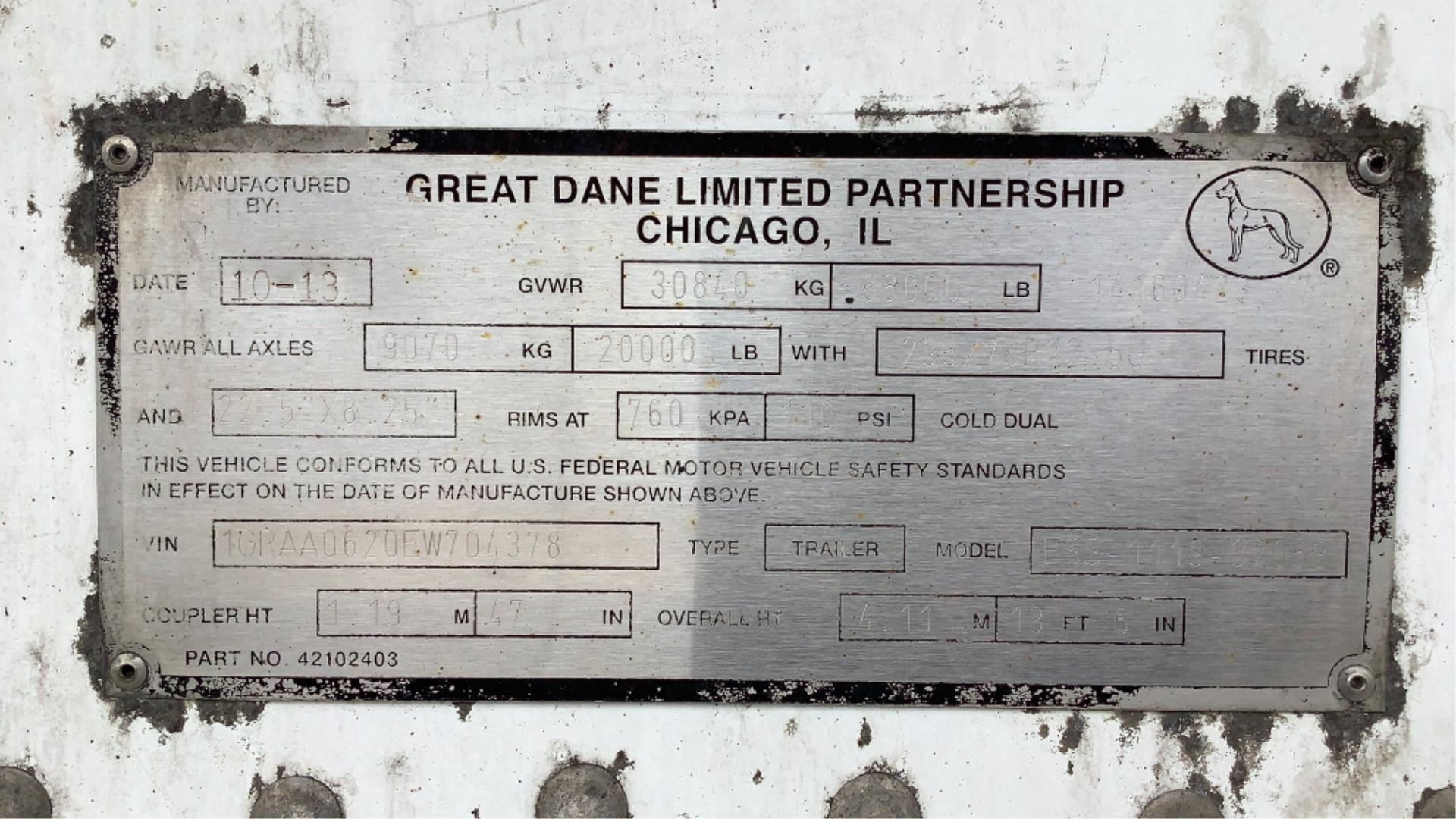 2014 Great Dane 53’ Reefer Trailer
