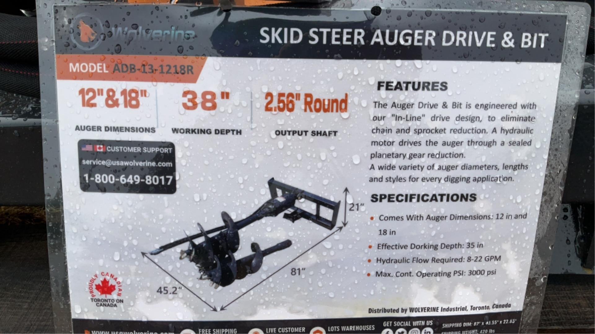 2025 Wolverine Auger Drive & Bit Skid Steer Attach