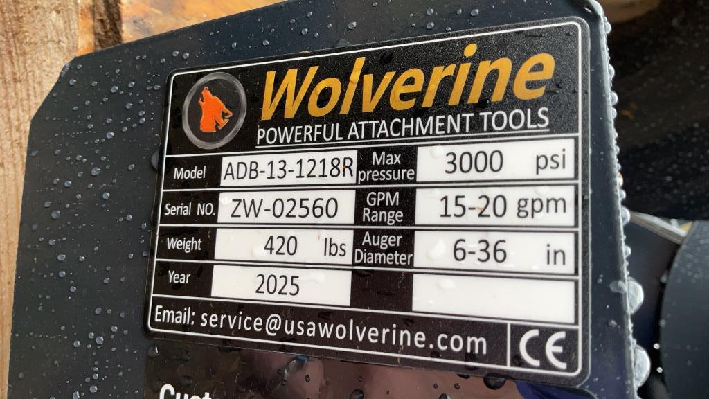 2025 Wolverine Auger Drive & Bit Skid Steer Attach