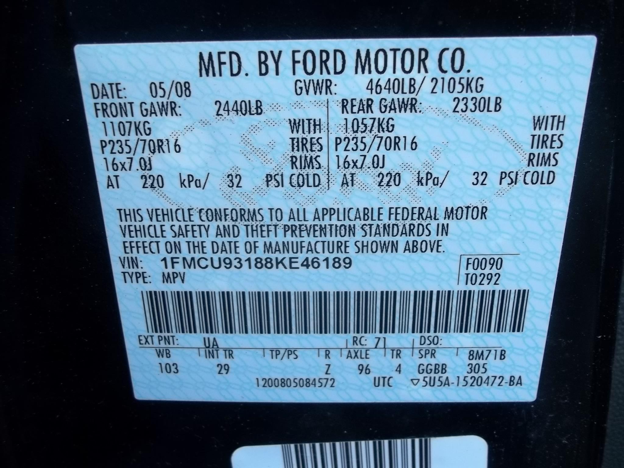 2008 FORD ESCAPE