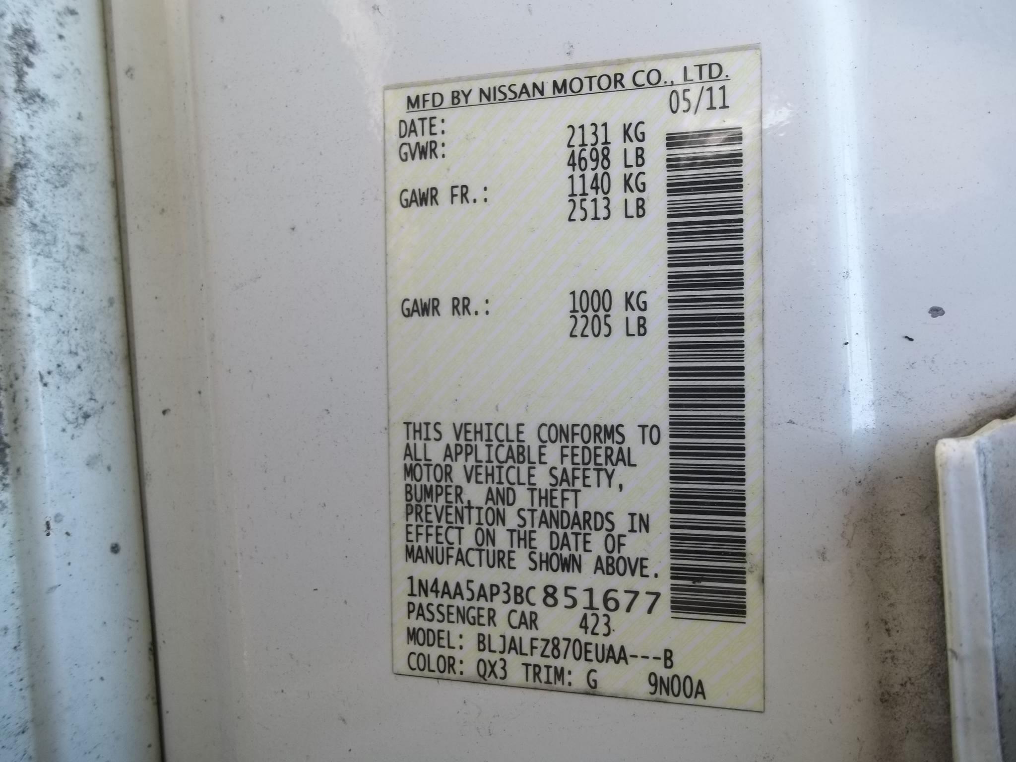 2001 NISSAN MAXIMA RECONSTRUCTED