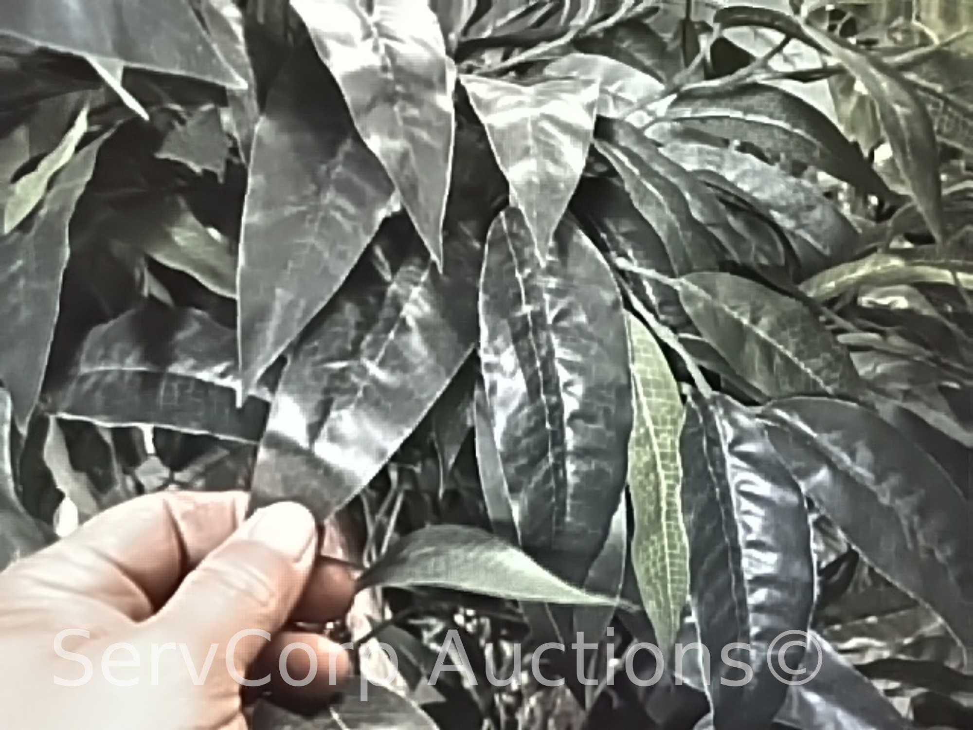 Lot of 4 various artificial trees & 1 artificial plant
