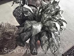 Lot of 4 various artificial trees & 1 artificial plant