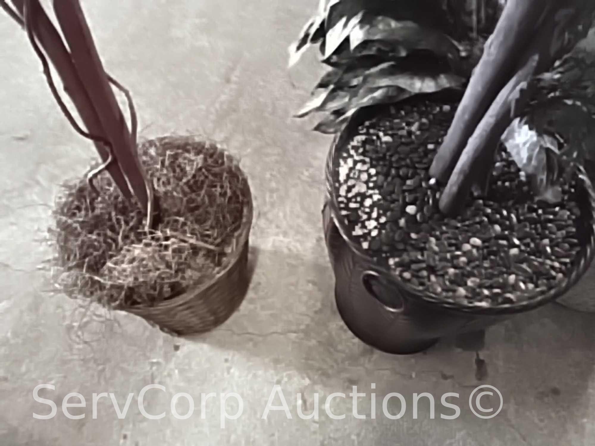 Lot of 4 various artificial trees & 1 artificial plant