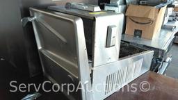Lot on 2 Pallets: 2 Desks, 2-Drawer Letter File Cabinet, Sunroc Drink Fountain, Crown Vic Vent