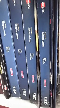 Lot of Various Type Labels, Paper Sample Books, Holders, Envelope Sample, Guide Books