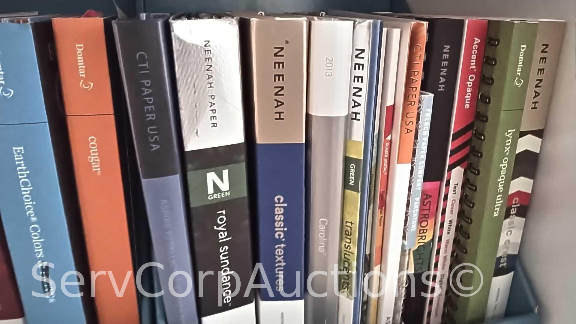 Lot of Various Type Labels, Paper Sample Books, Holders, Envelope Sample, Guide Books