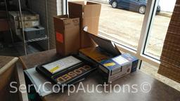 Lot of Various Lables, Specialty Tape, Closed/Business Hour Sign