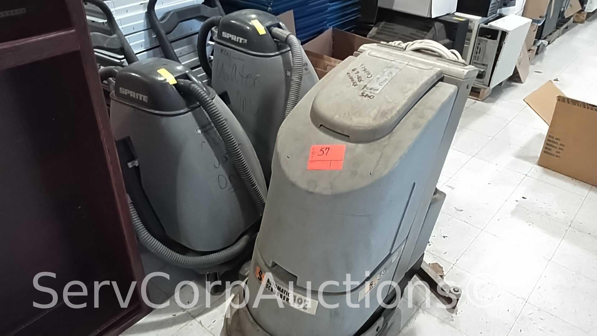 Lot of SSS Floor Scrubber & 2 Sprite Sqeegee Vacs