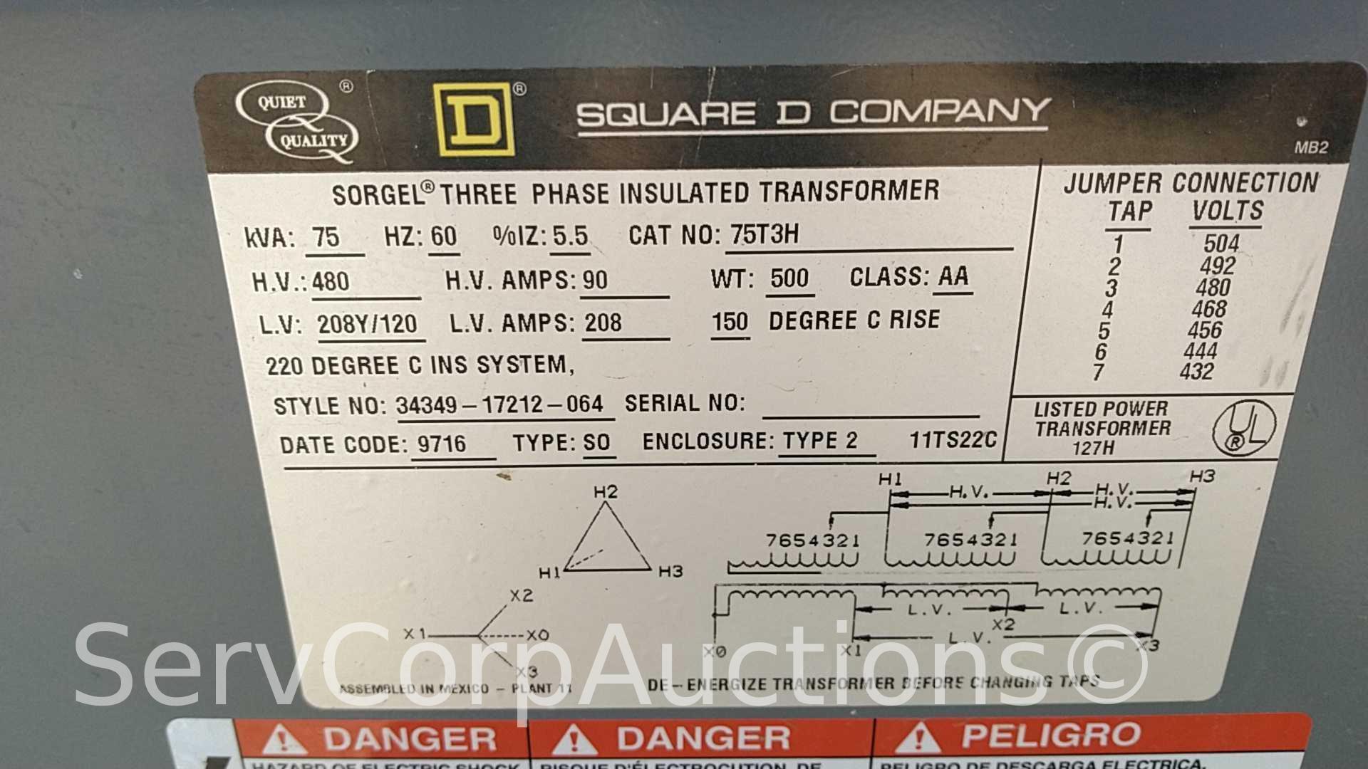 Lot of Dry Type Distribution 3-Phase Type DT-3 Transformer, Jefferson Electric Dry Type 3-Phase