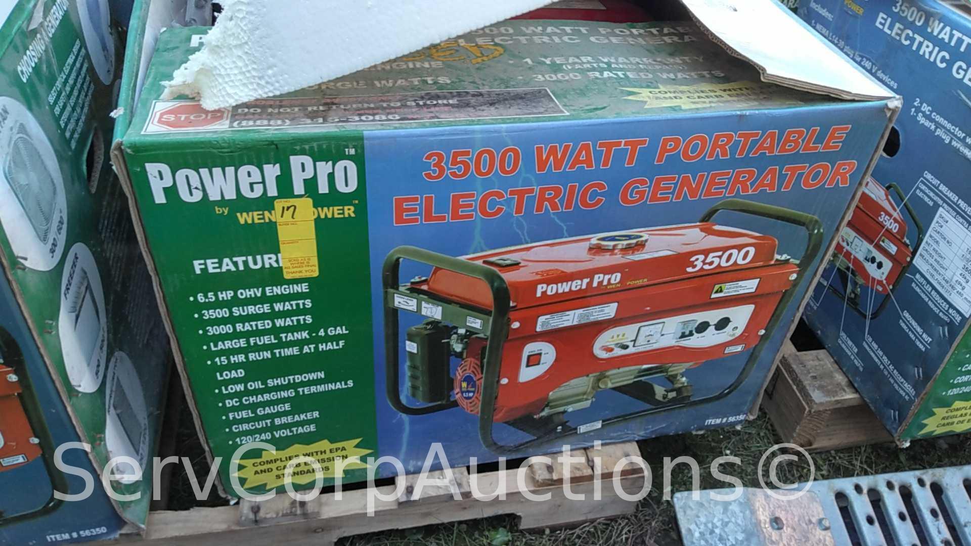 Lot of 3 Power Pro Powered by Wen Power 3500-Watt 6.5 Generator All Have Rust in Tanks (Seller: City