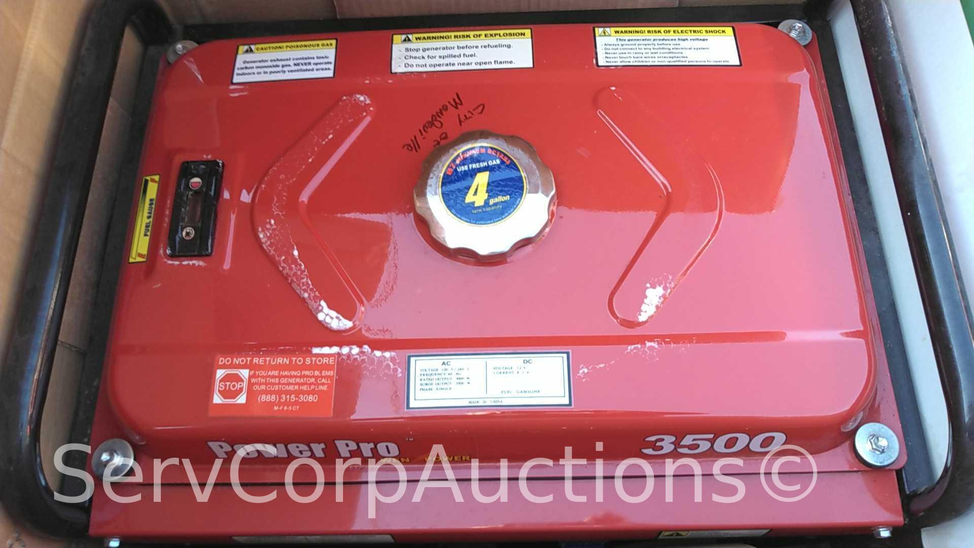 Lot of 3 Power Pro Powered by Wen Power 3500-Watt 6.5 Generator All Have Rust in Tanks (Seller: City