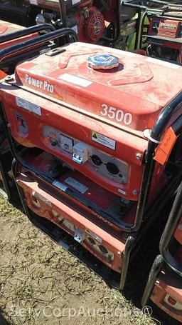 Lot of 2 Power Pro Powered by Wen Power 3500-Watt 6.5-HP Generators, 1 is Missing Fuel Line (Seller: