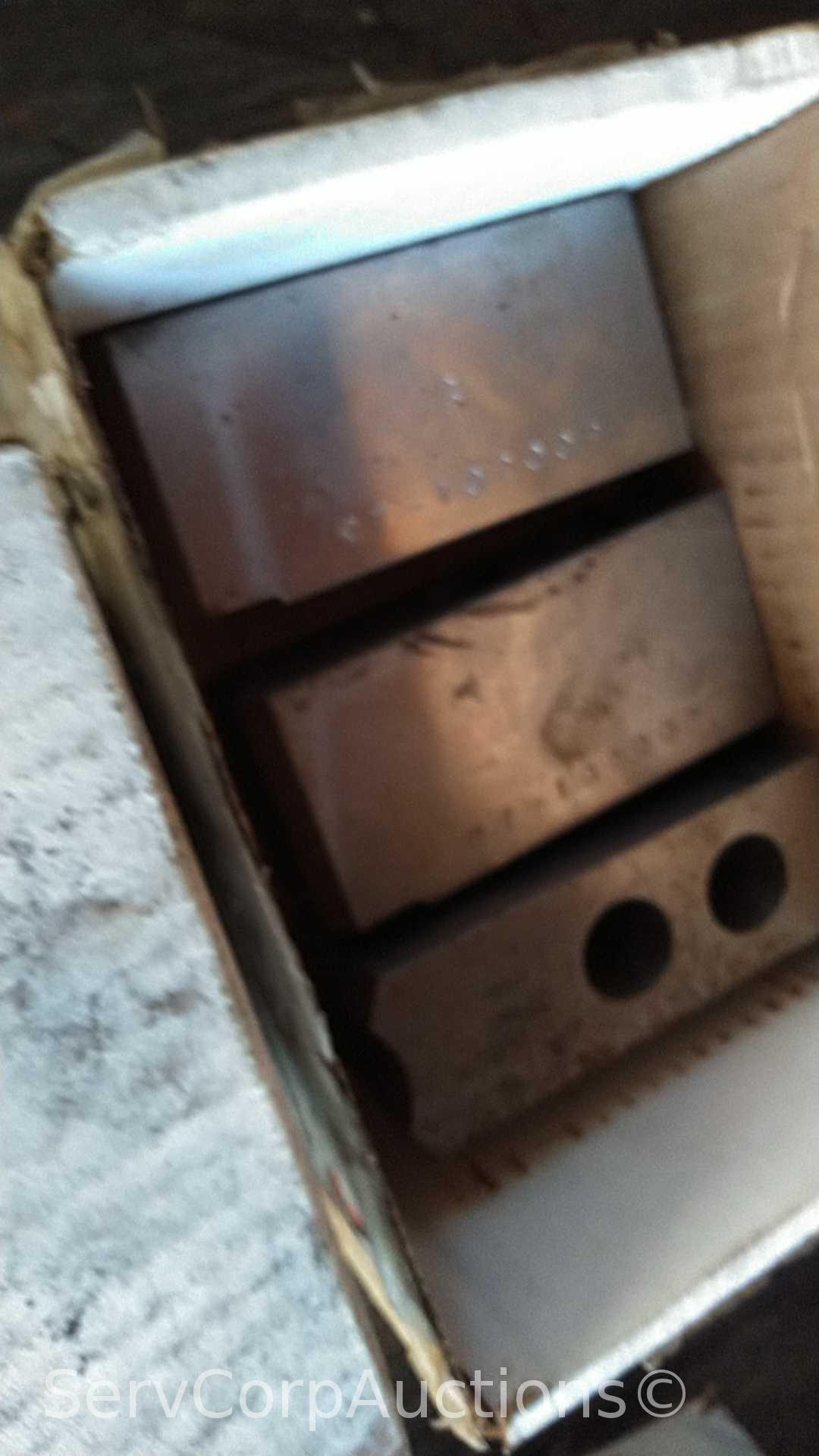 Lot on Shelf and Can with Chain Shackles, I-Beam Trolly, Cable Guides, Wedge Sockets, Chuck Jaws,