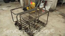 Lot of 2 Transfer Dolly Carts (1 is Missing Top Grate)