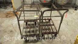 Lot of 2 Transfer Dolly Carts (1 is Missing Top Grate)