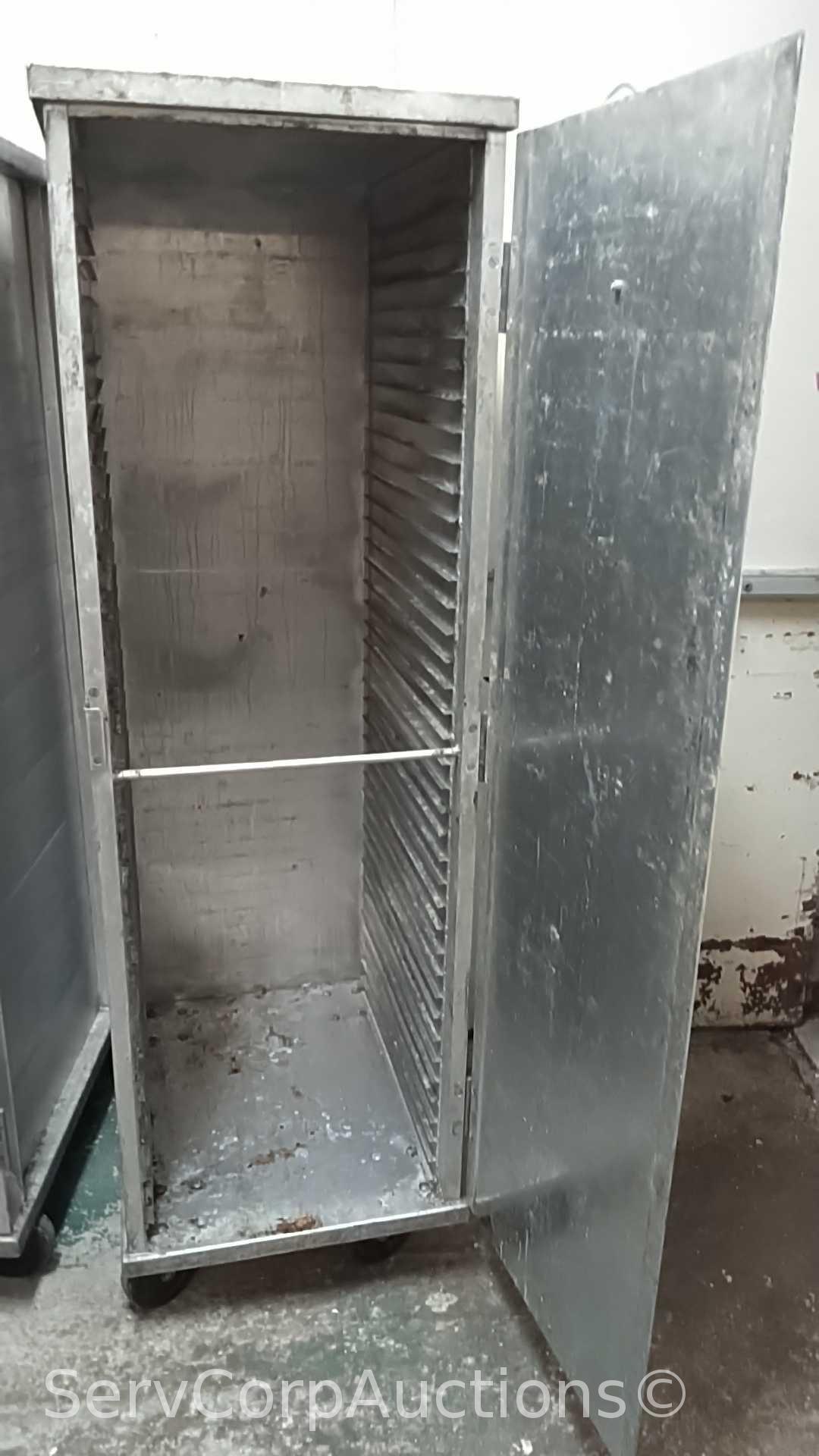 Lot of 3 Various 68" Single Door Enclosed Transport Cabinets