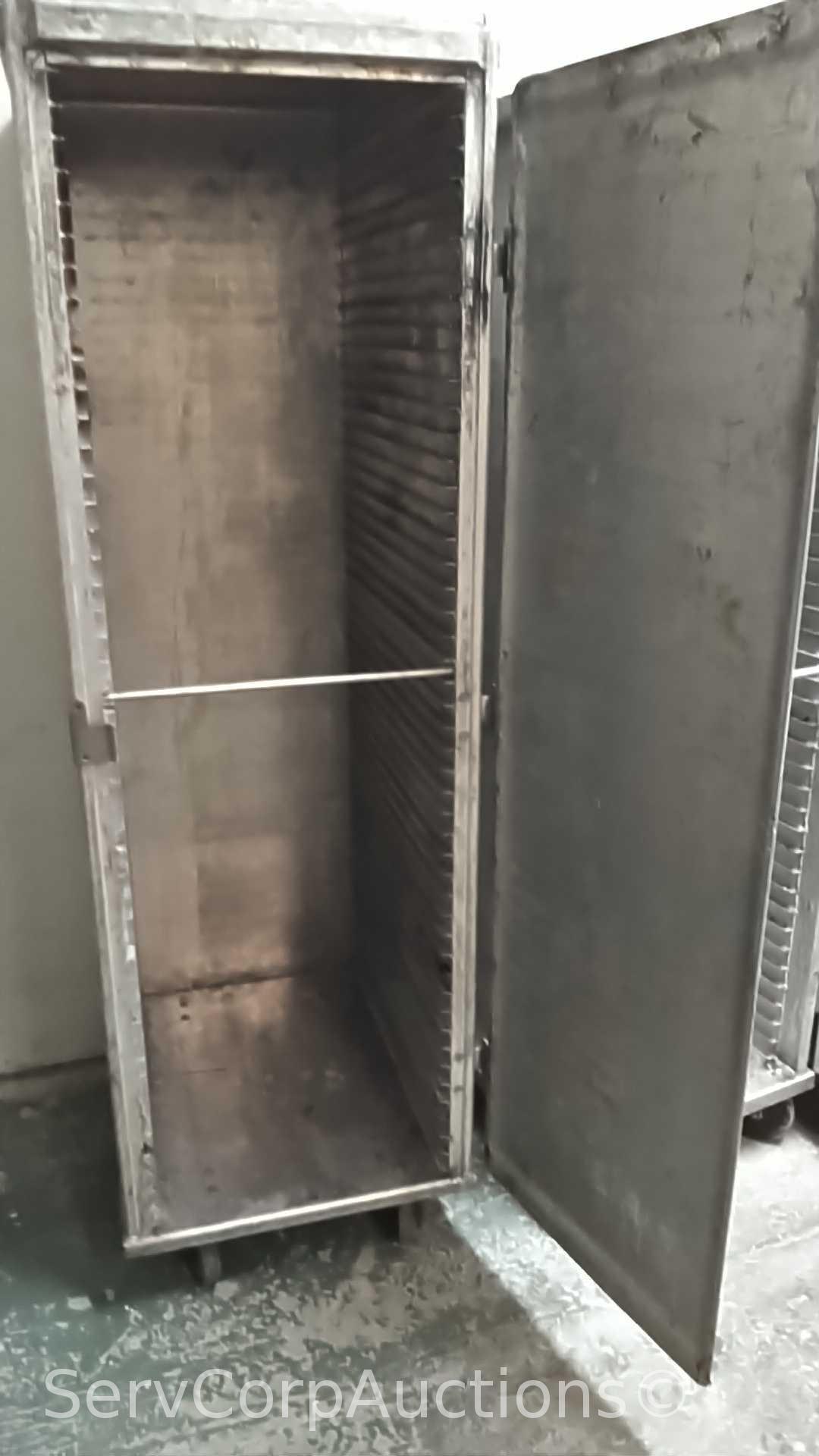 Lot of 3 Various 68" Single Door Enclosed Transport Cabinets