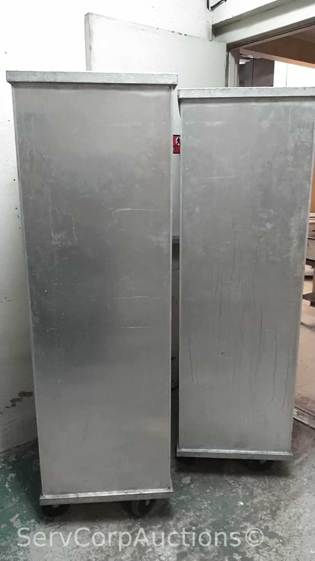 Lot of 3 Various 68" Single Door Enclosed Transport Cabinets