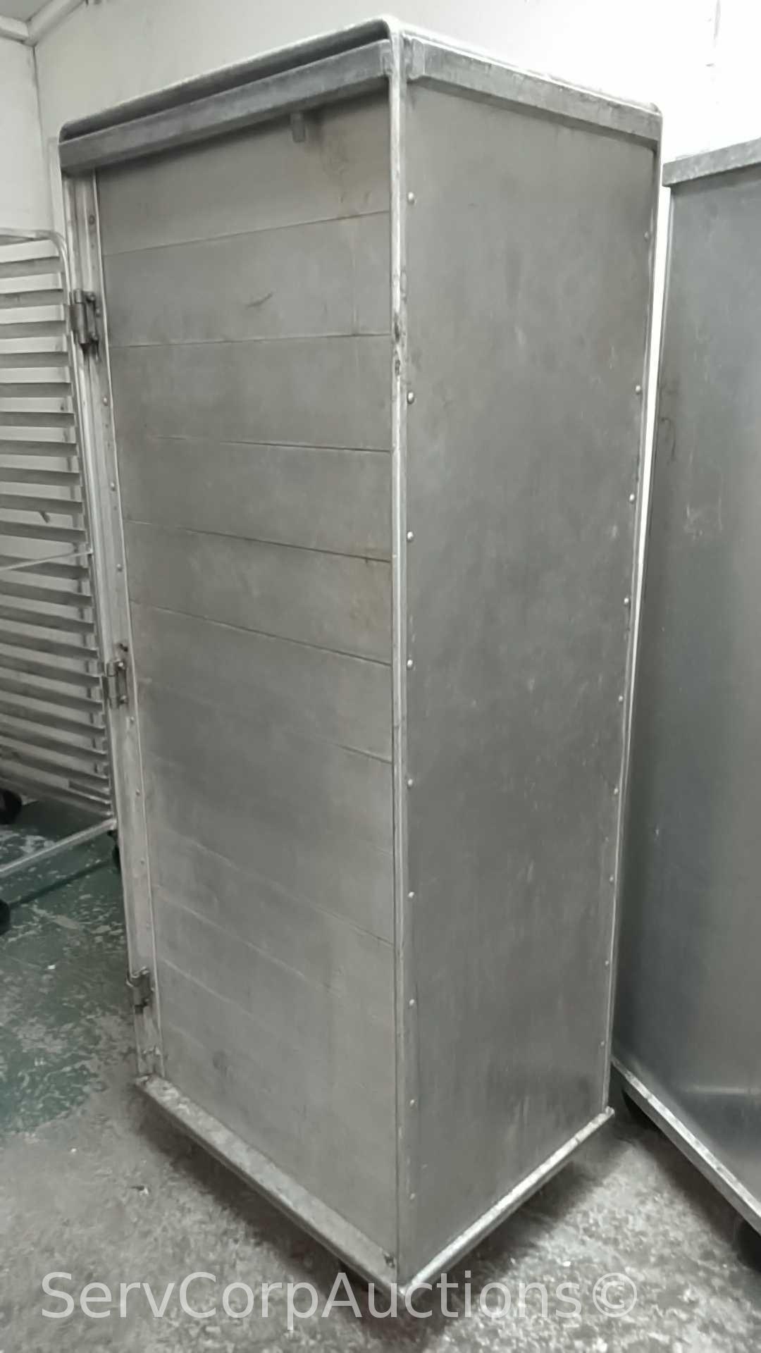 Lot of 3 Various 68" Single Door Enclosed Transport Cabinets