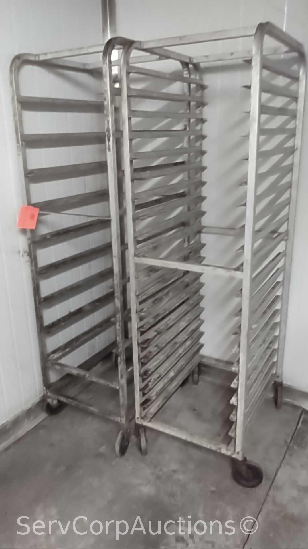 Lot of 2 Various End Load Pan Transport Racks