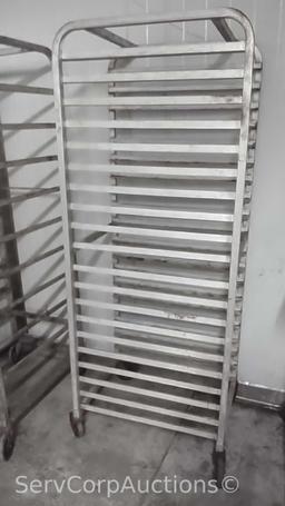 Lot of 2 Various End Load Pan Transport Racks