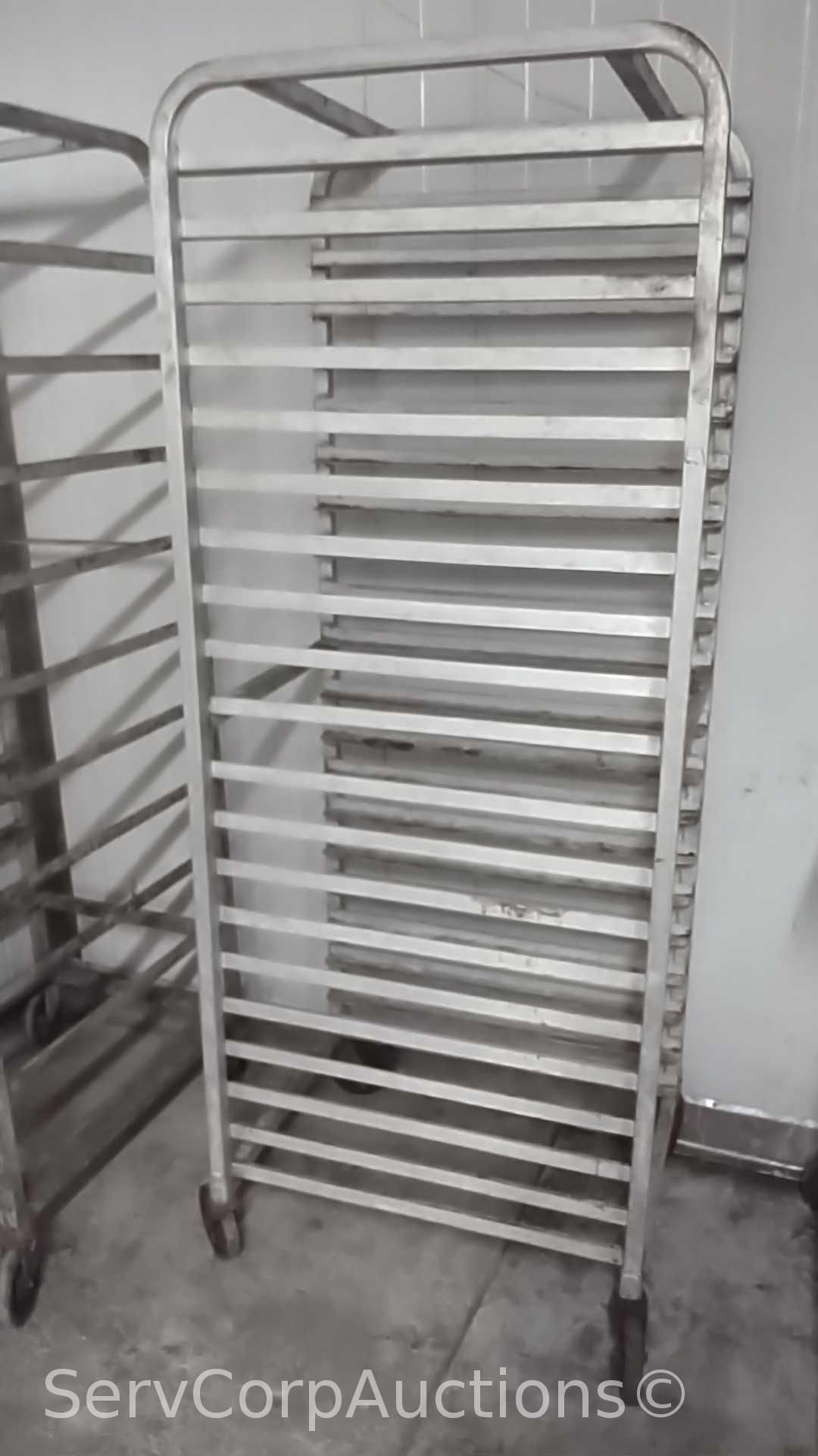 Lot of 2 Various End Load Pan Transport Racks