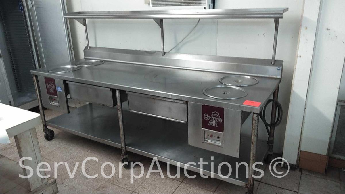8' Bakers Aid 2-Well Prep Cook Table