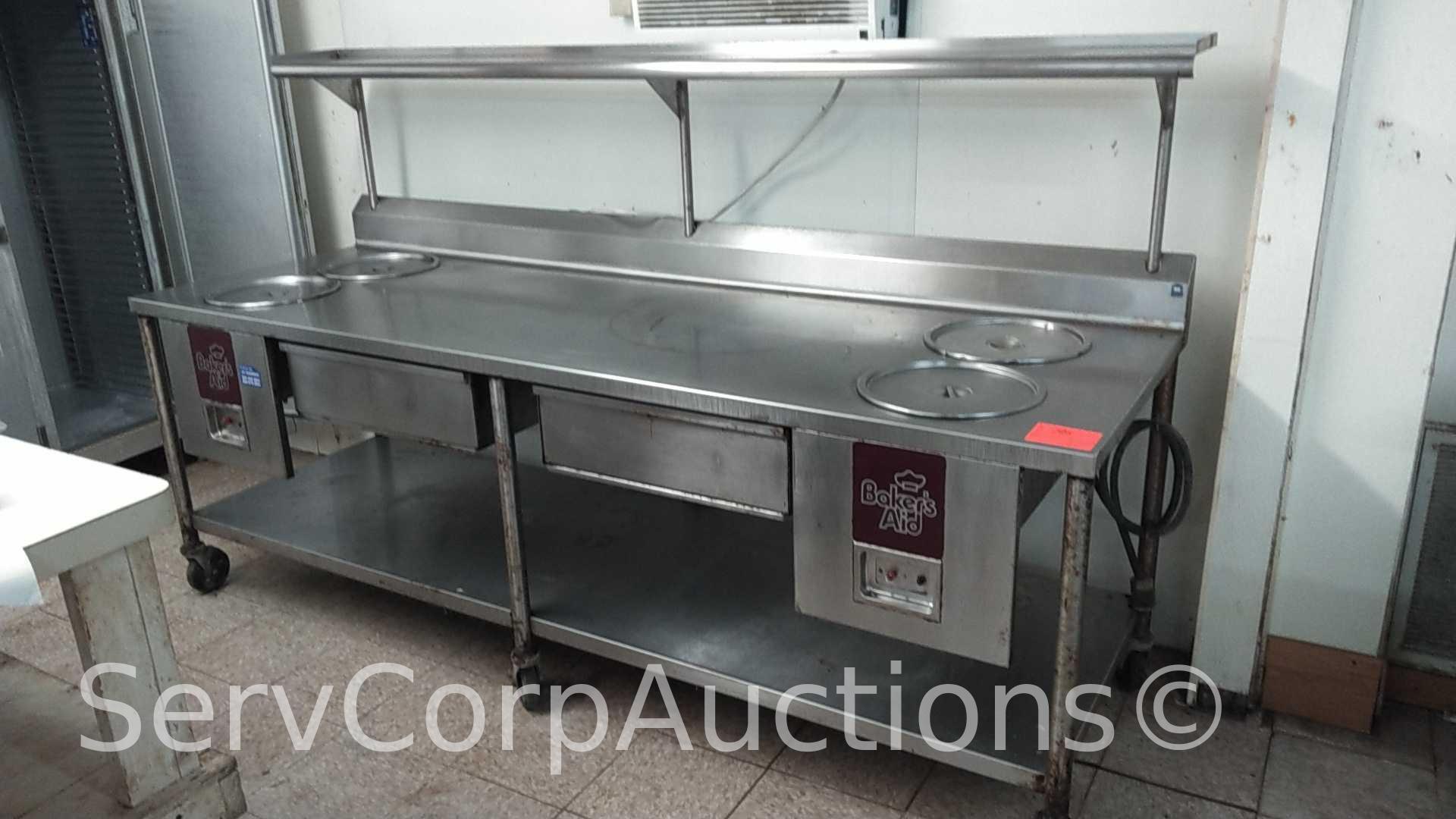 8' Bakers Aid 2-Well Prep Cook Table