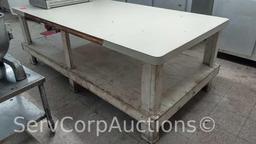 Wooden Formica Top 8' x 4' Bakery Table