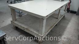 Wooden Formica Top 8' x 4' Bakery Table