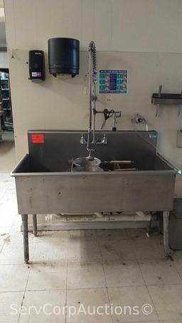 4' Stainless 3-Compartment Sink